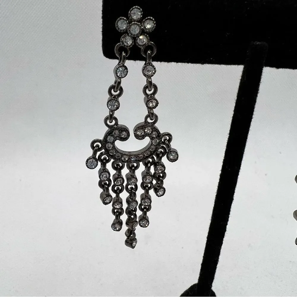 Chandelier rhinestone studded dramatic statement post earrings